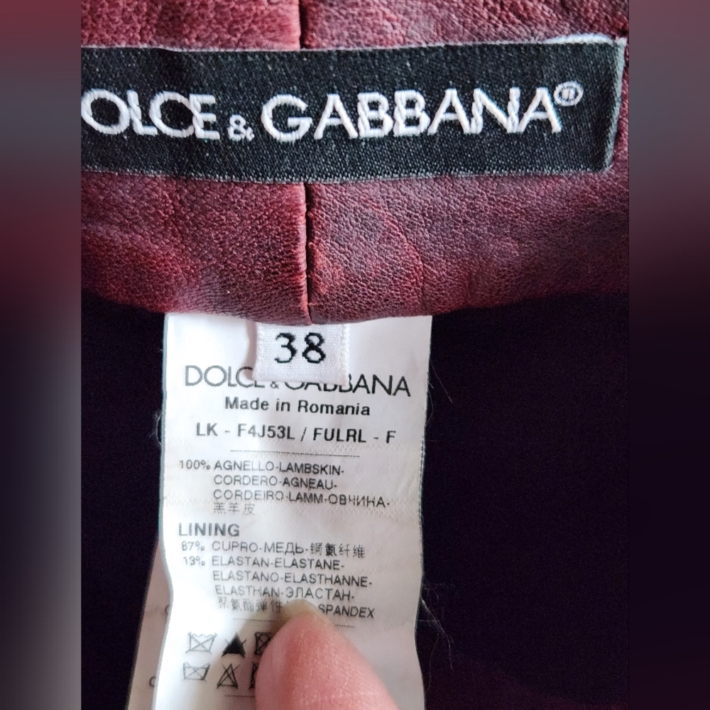 Dolce & Gabbana Milano Italia leather mini-skirt red/ ladies size UK10 / EU 38 - Picture 7 of 7